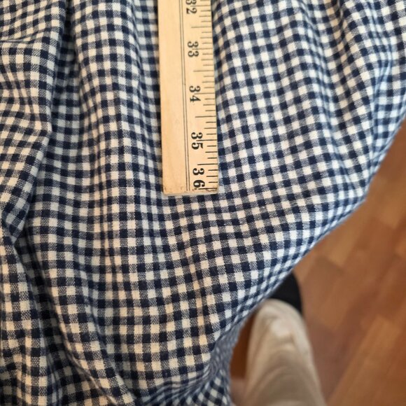 Stylish Blue Gingham Midi Dress - Picture 14 of 15